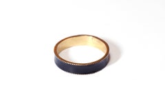 Victorian Enamel Mourning Ring in Rose Gold 18 Karat