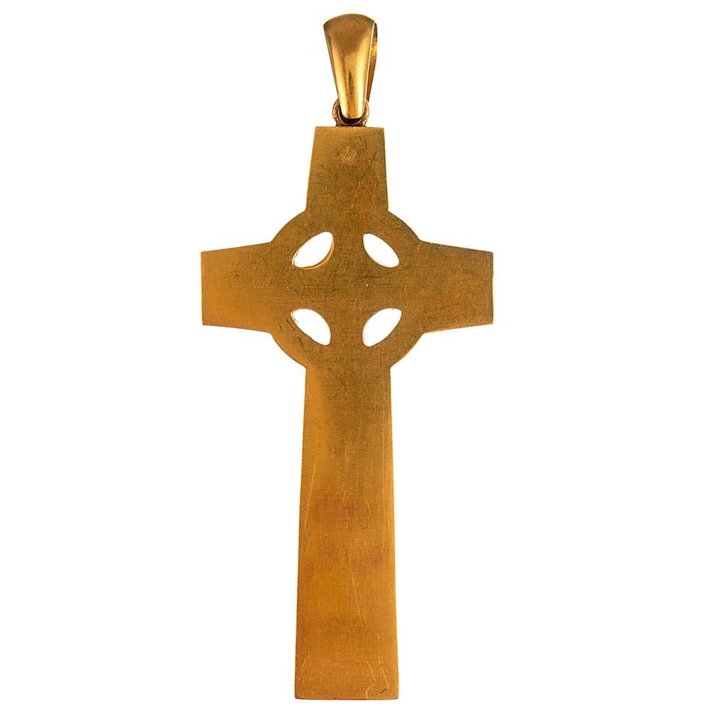 Women's or Men's Victorian Enamel and Pearl Cross Pendant