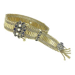 Victorian Enamel Pearl Gold Bracelet