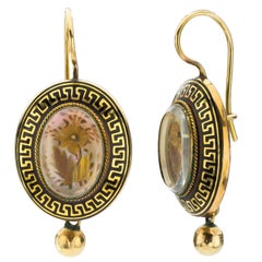 Victorian Enamel Yellow Gold Earrings Victorian Enamel Yellow Gold Earrings