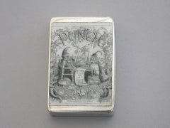 Victorian Enameled Silver 'Punch Magazine' Cover Vesta Case, 1892