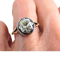 Viktorianischer Verlobungsring 14k Gold Silber Old Mine Cut Diamant