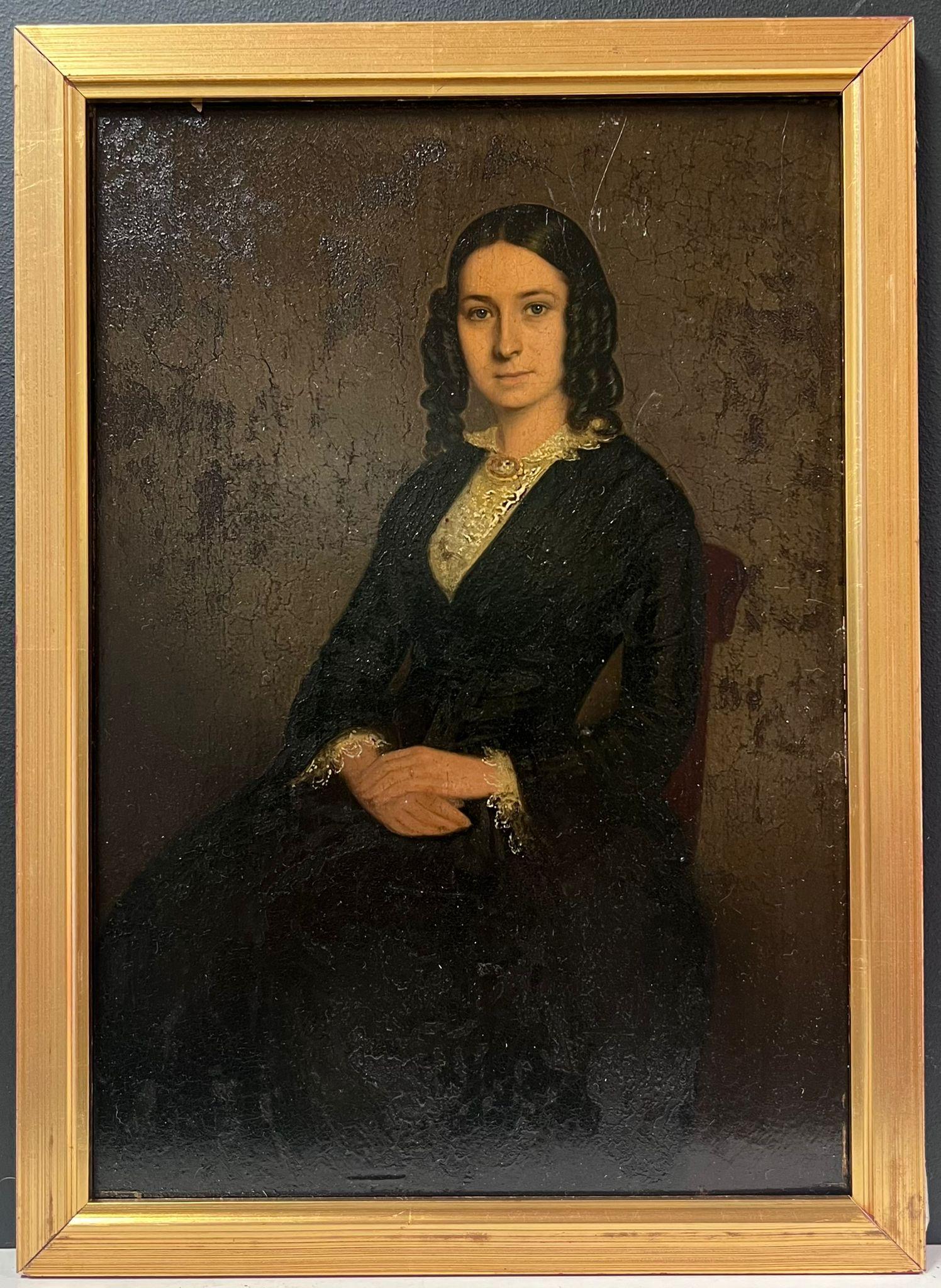 Portrait of a Victorian Lady
English School, 19th century
oil on board, framed
Framed: 14.75 x 10.5 inches
Board: 14.75 x 10.5 inches
Provenance: Private collection, South West England
Condition: overall good condition 

For more any more