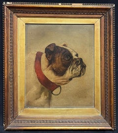 Le chien anglais victorien du 19ème siècle, huile encadrée