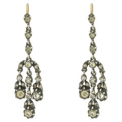 Orecchini a lampadario in pasta inglese vittoriana a 15k/argento sterling