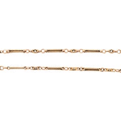 Victorian English 15k Watch Chain Necklace 58"