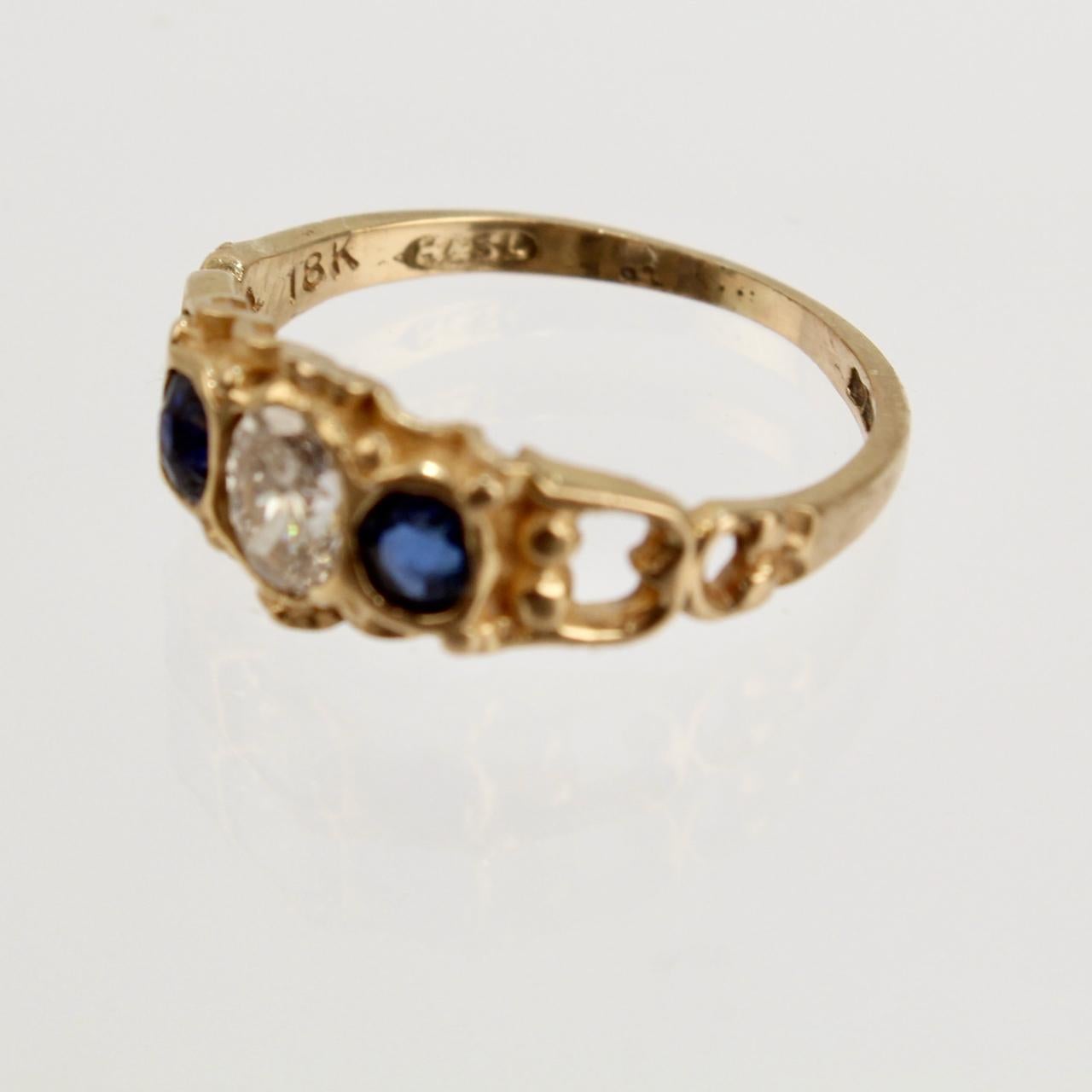 18 karat gold sapphire ring