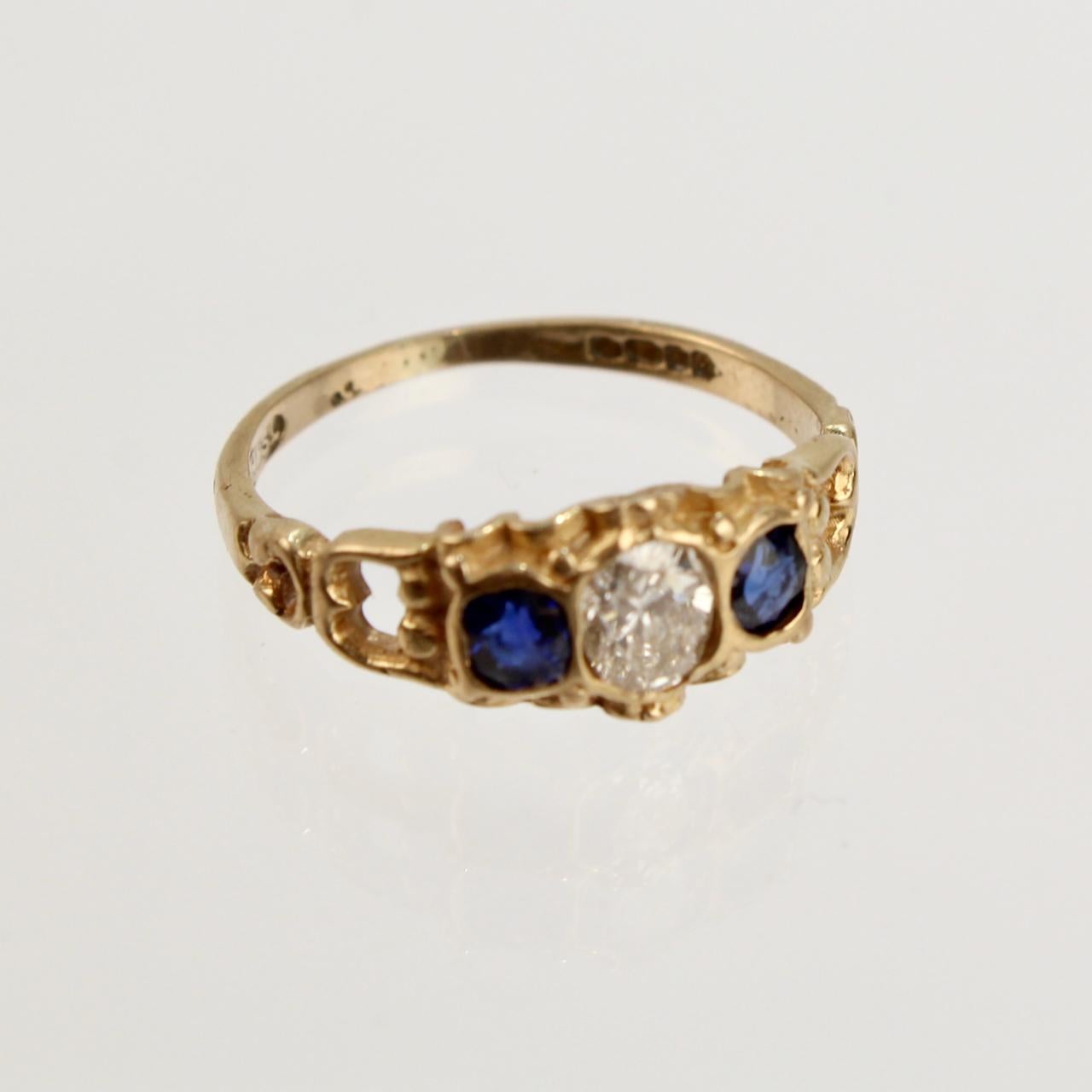 18 carat gold sapphire and diamond ring