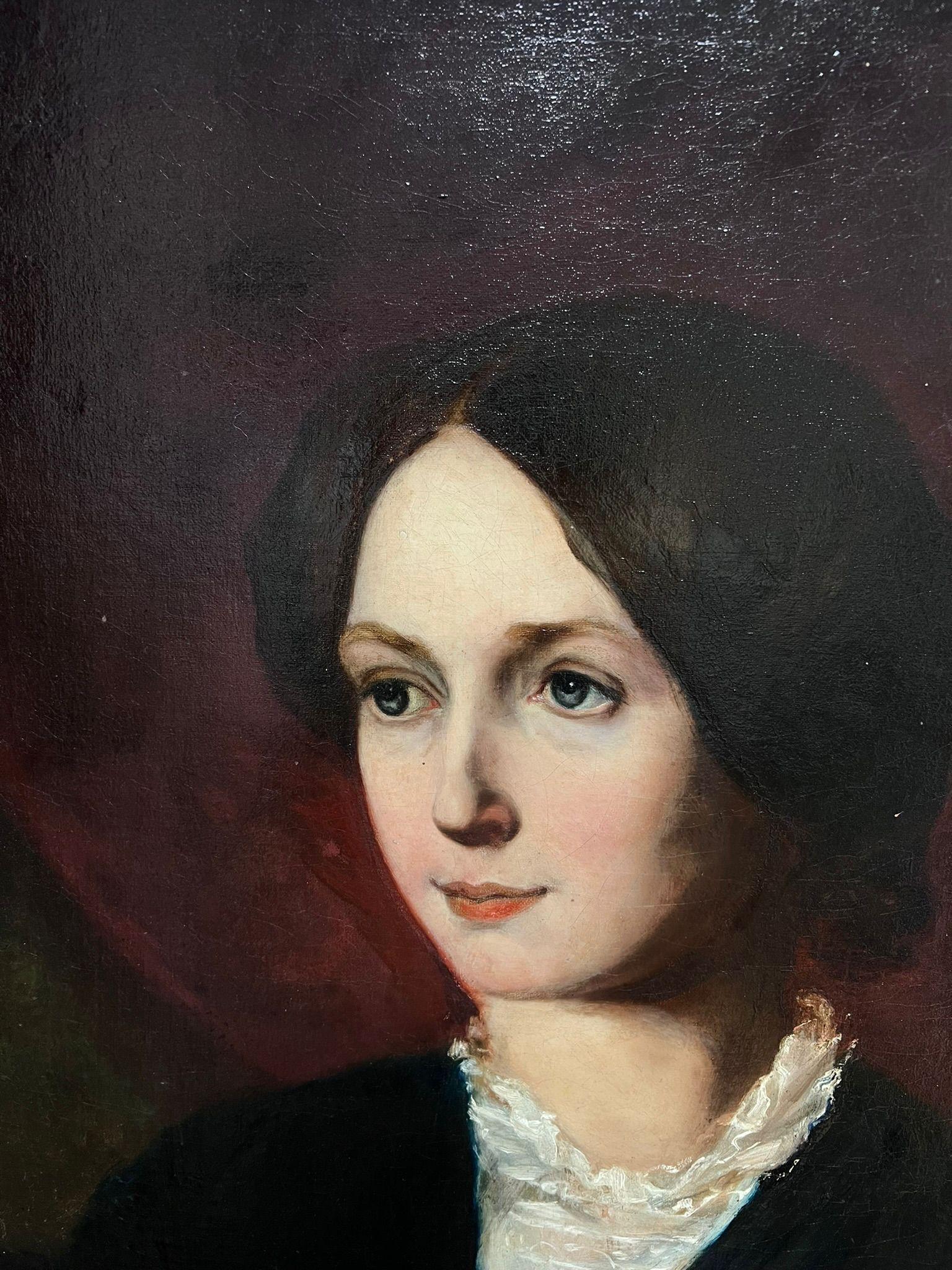 Portrait de Sophia Hacker, grande toile anglaise du milieu du 19ème siècle - Victorien Painting par Victorian English