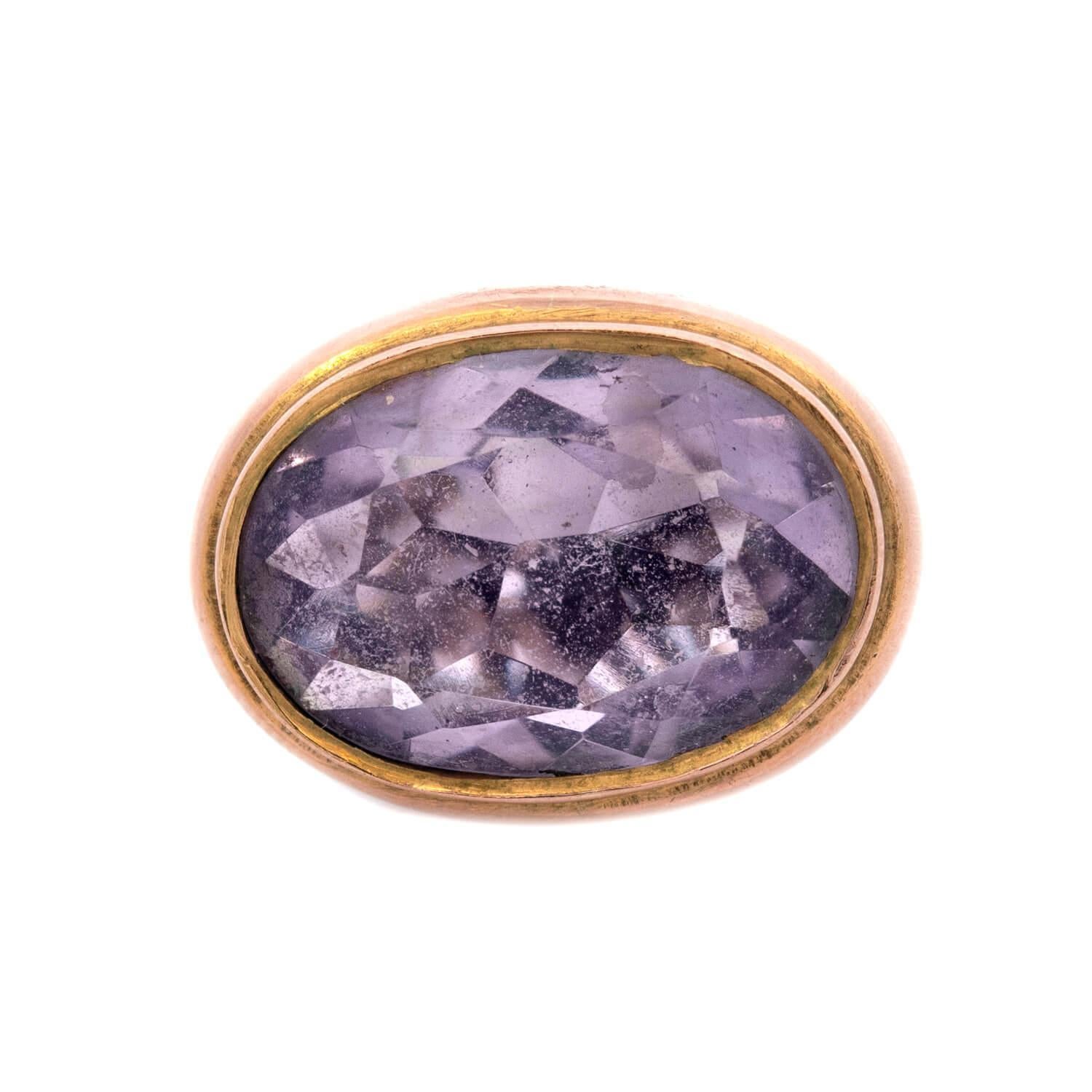 Victorian English 9k Amethyst Fob In Good Condition For Sale In Narberth, PA