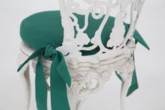 Victorian English Cast Iron Chairs and Original Fabric