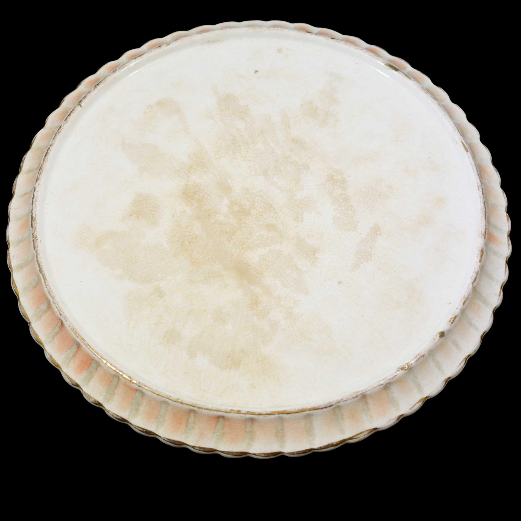 Victorian English Ceramic Cheese Dome with Printed and Hand Painted Decoration For Sale 3