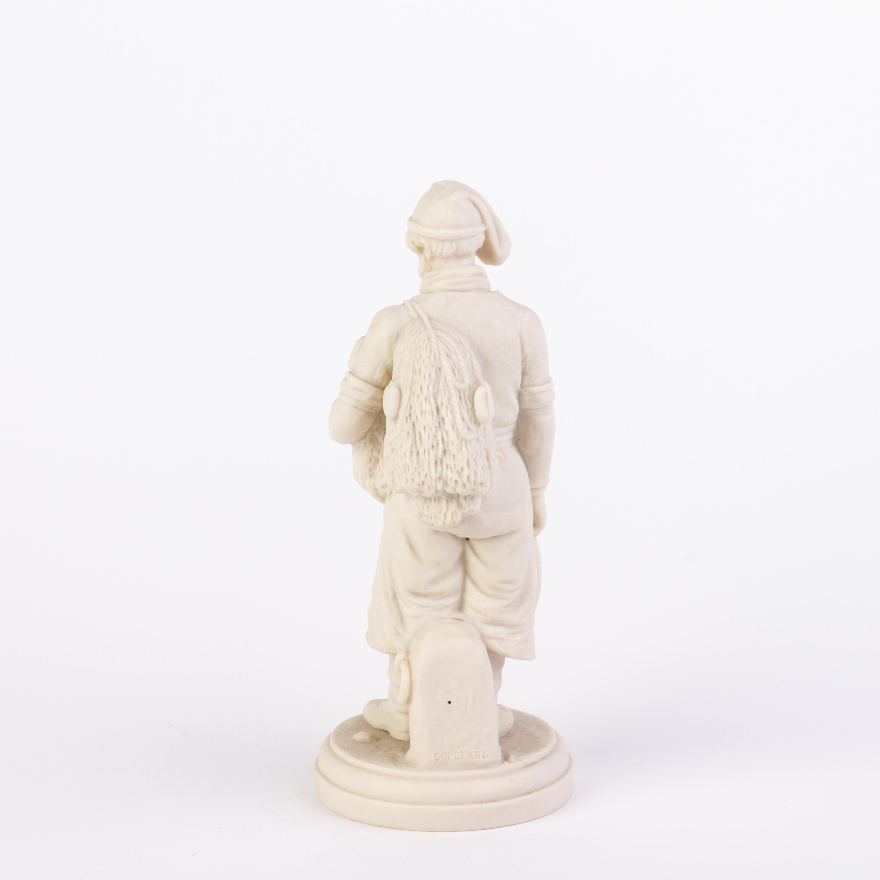 Victorian English Copeland Parian Ware Fisherman Statue Sculpture 19th Century In Good Condition For Sale In Nottingham, GB