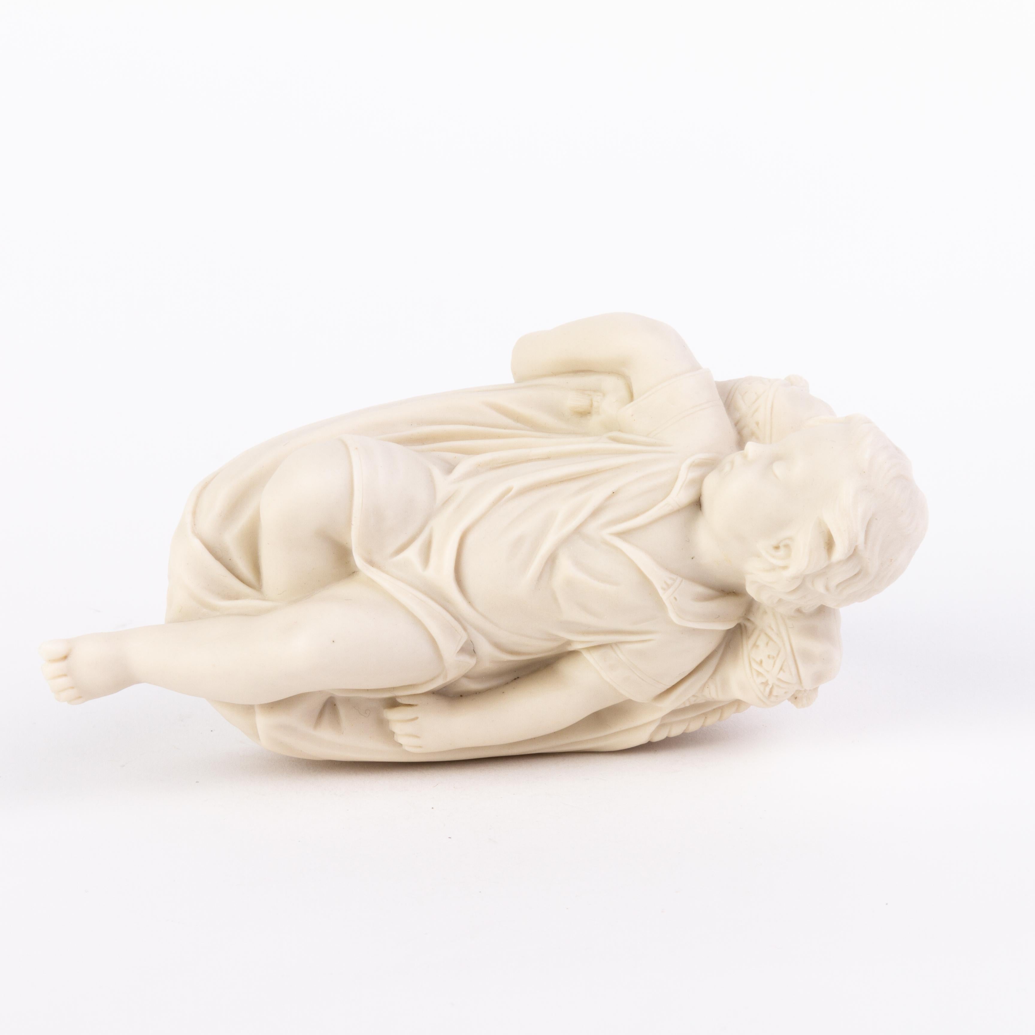 Victorian English Copeland Parian Ware Sleeping Child Statue 19th Century In Good Condition For Sale In Nottingham, GB