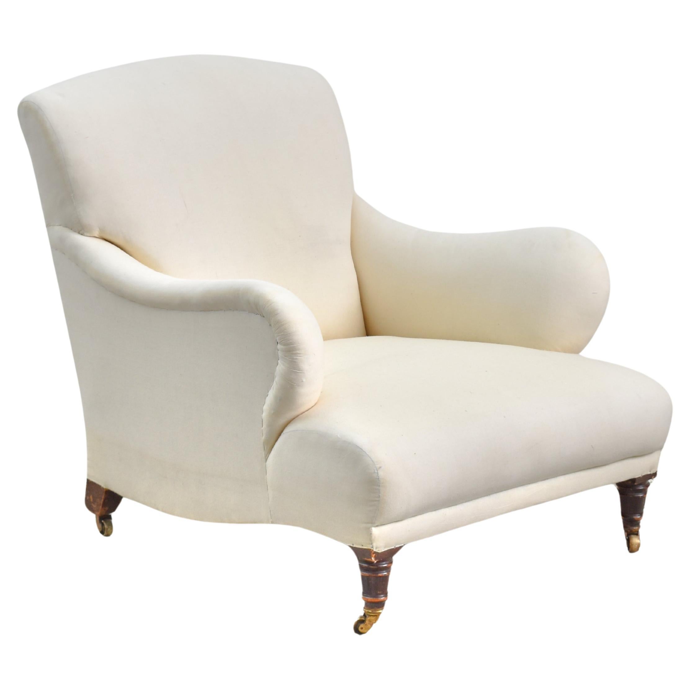 Victorian English Country House Hampton & Sons Armchair - Howard & Sons Style For Sale