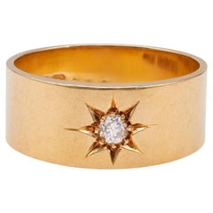 Victorian English Diamond 18k Yellow Gold Ring