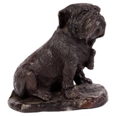 Antique Victorian English Fine Bronze Sculpture of a Bulldog 19th Century 