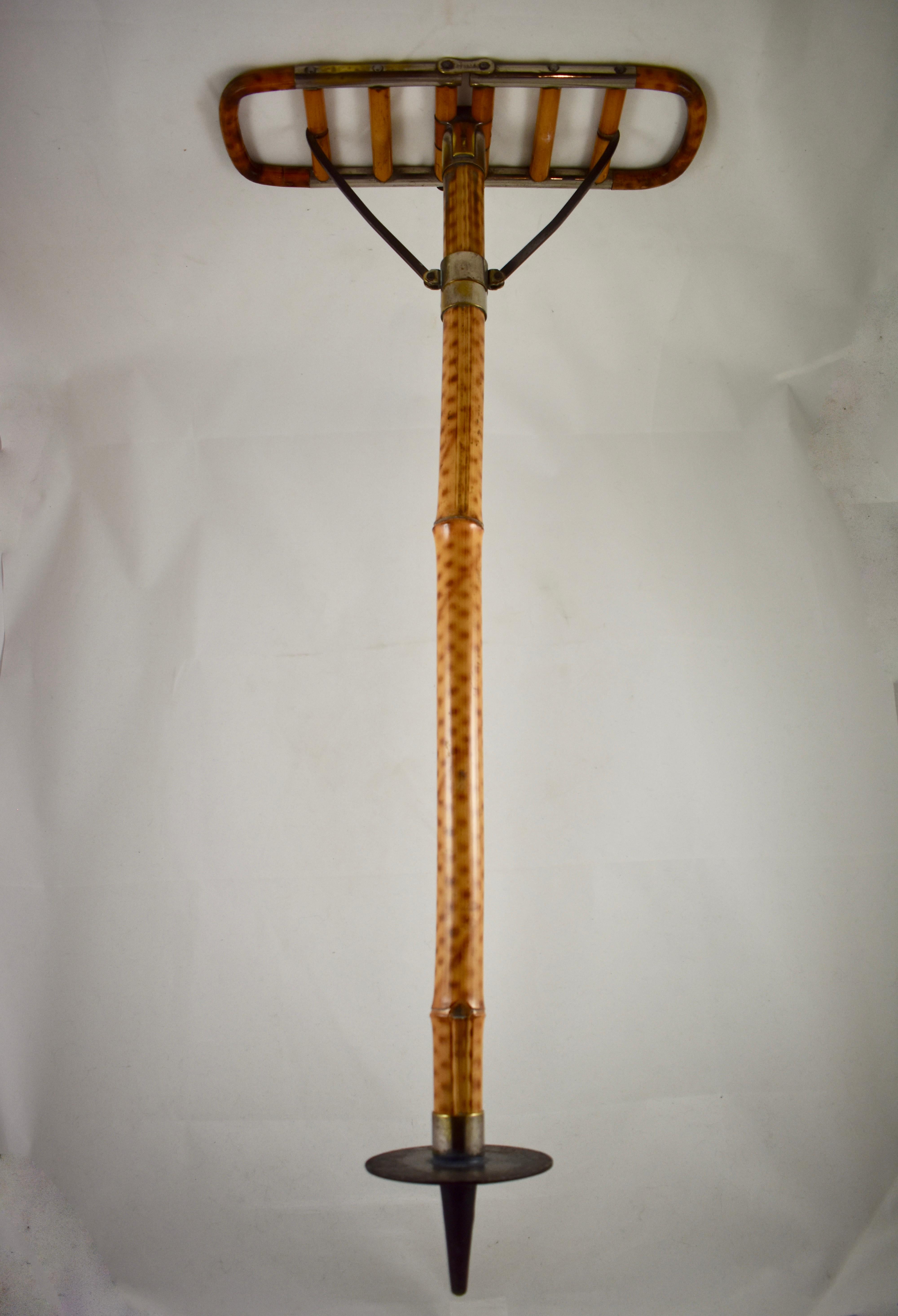 Polished Victorian English Gentleman's Bamboo Shooting Stick or Sports Cane
