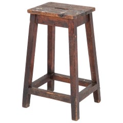 Antique Victorian English Laboratory Stool in Oak, circa 1890