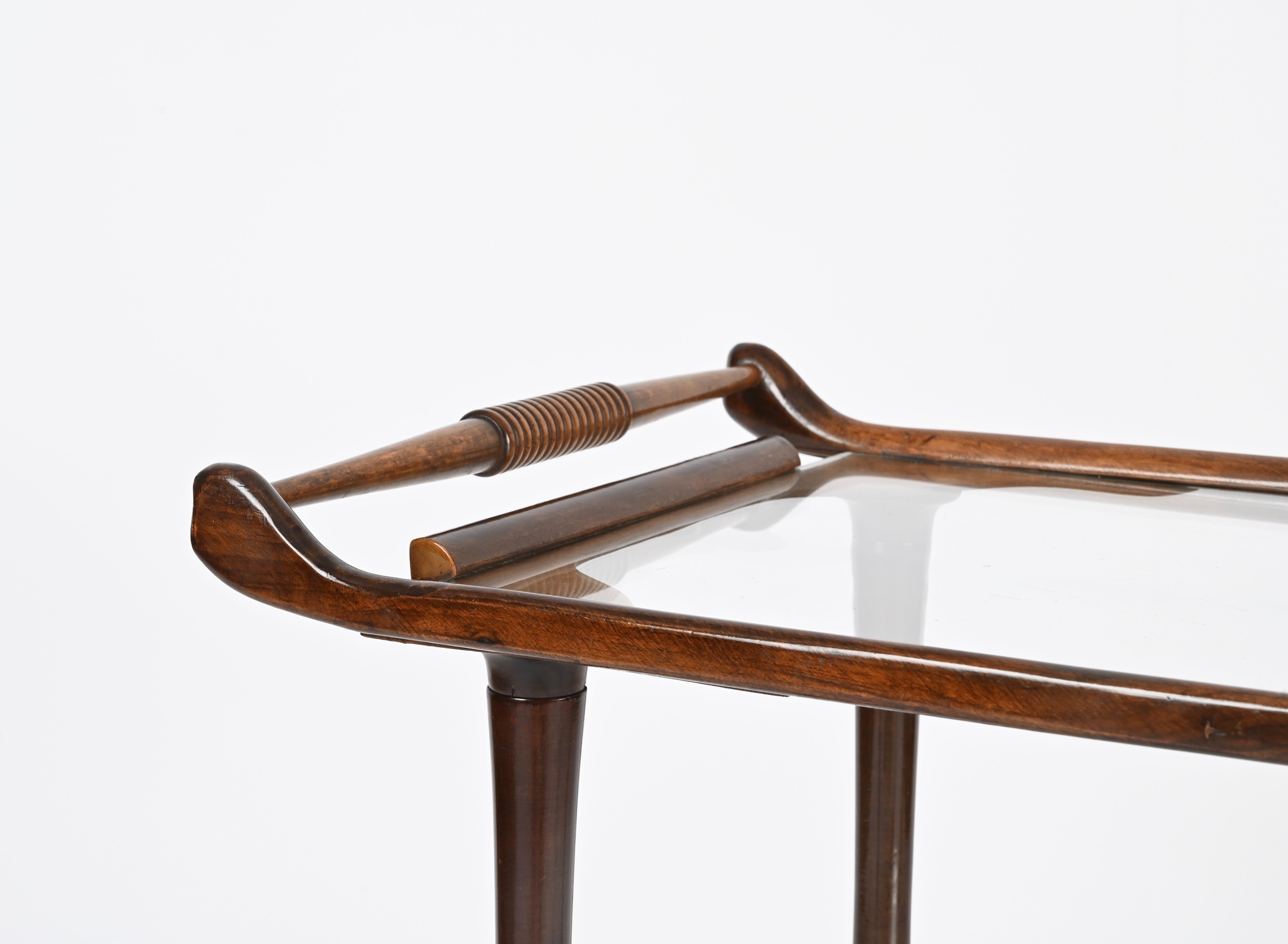 Hand-Crafted Victorian English Mahogany Serving Trolley with Original Glass, Early 1900s For Sale