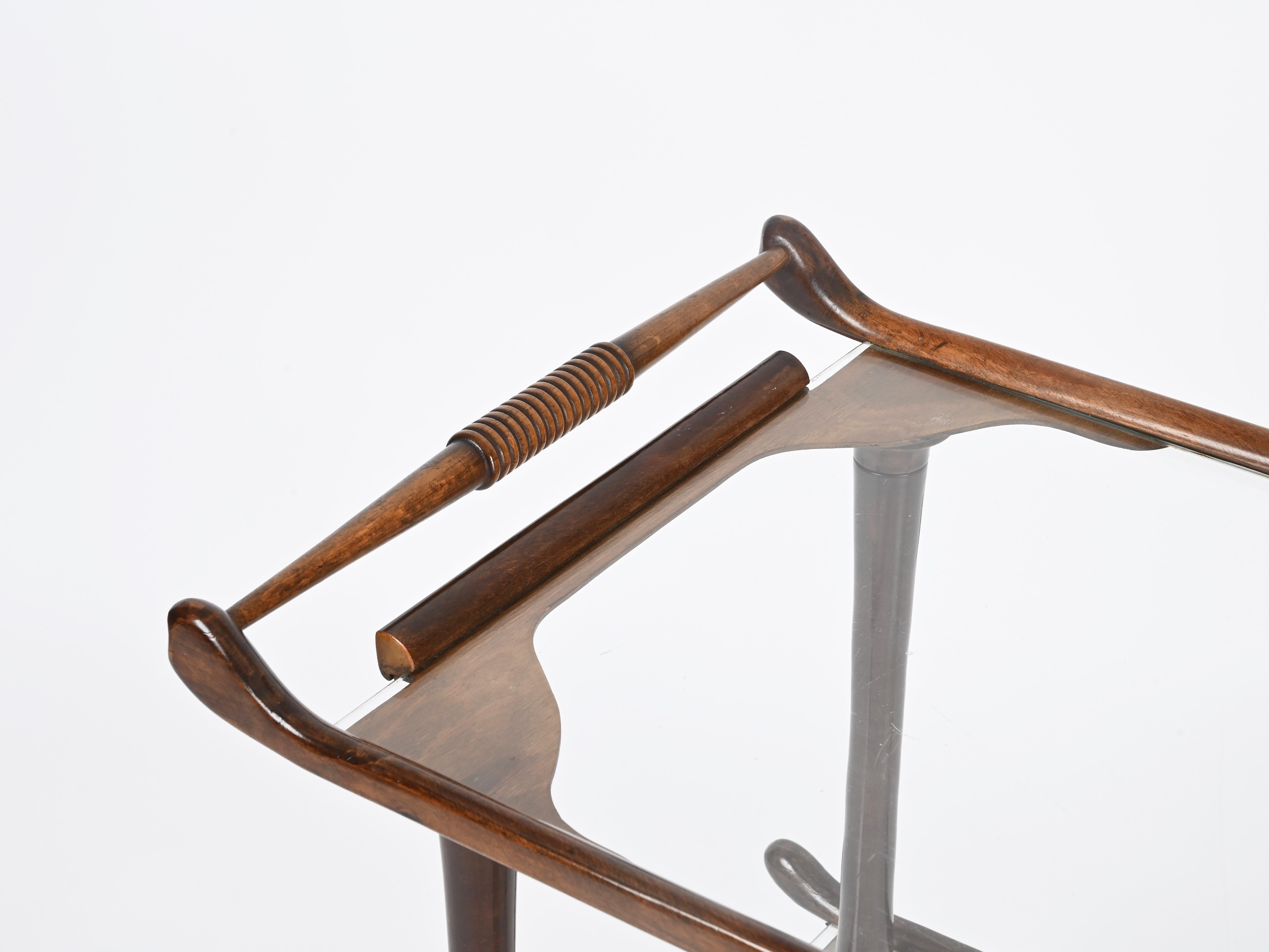 Victorian English Mahogany Serving Trolley with Original Glass, Early 1900s For Sale 3