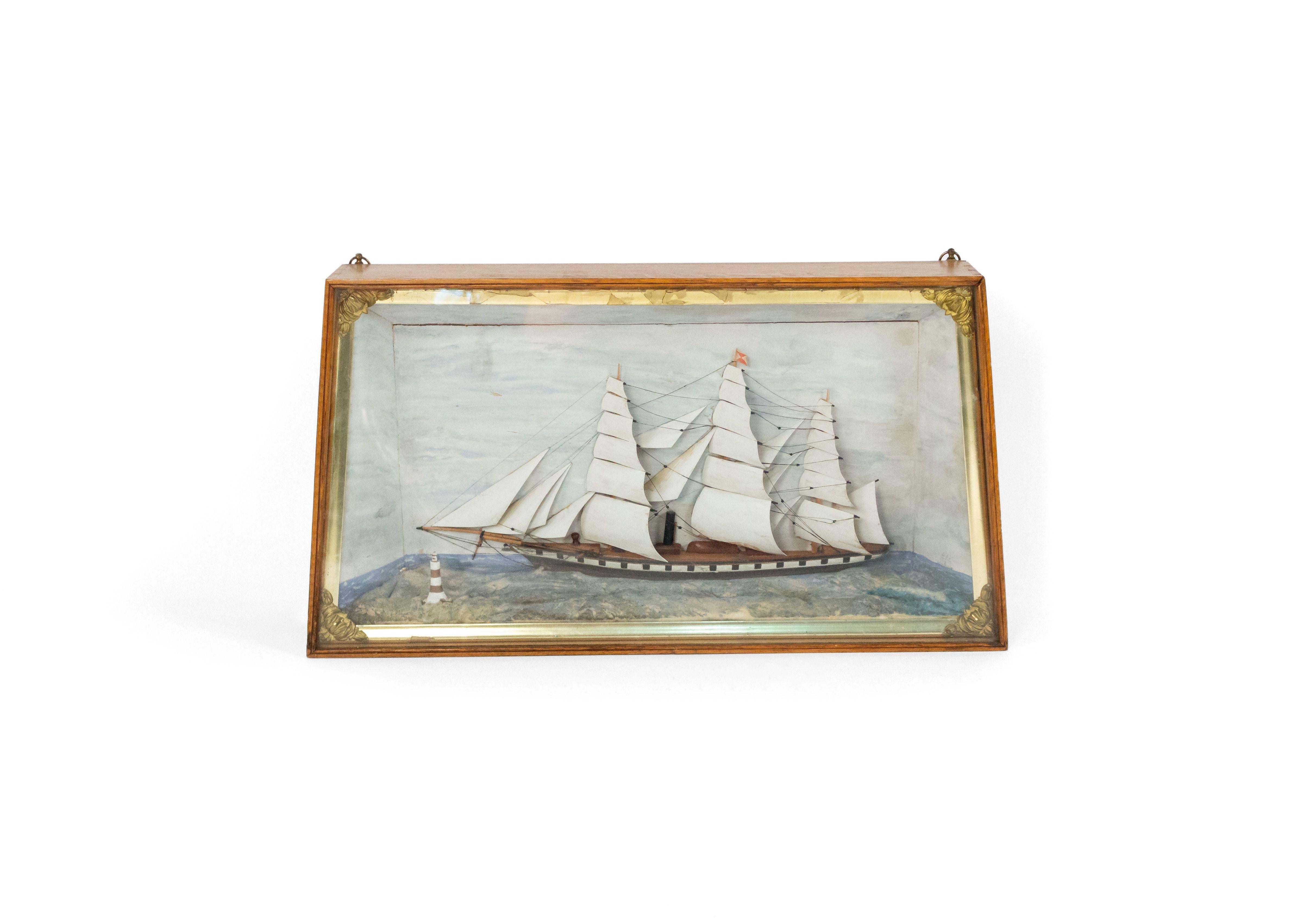 Viktorianische englische nautische Diorama-Schiffs-Wandtafel, viktorianisch im Angebot 1