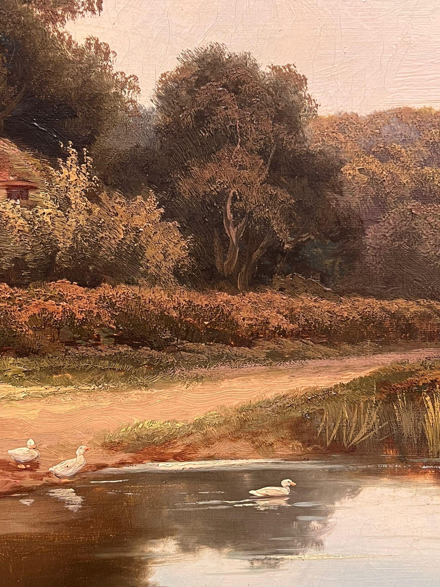 Cottage anglais du 19ème siècle signé par le Village Duck Pond 1896 en vente 1