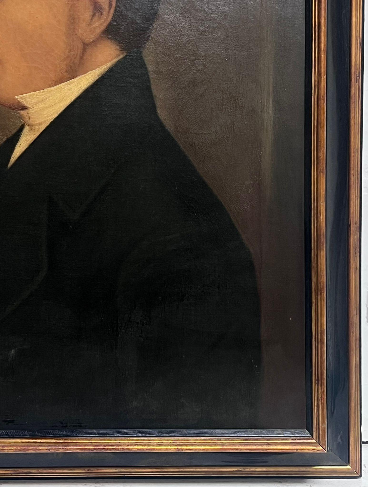 Ritratto di gentiluomo di profilo, pittura a olio del XIX secolo, inglese, vittoriano - Painting Vittoriano di Victorian English