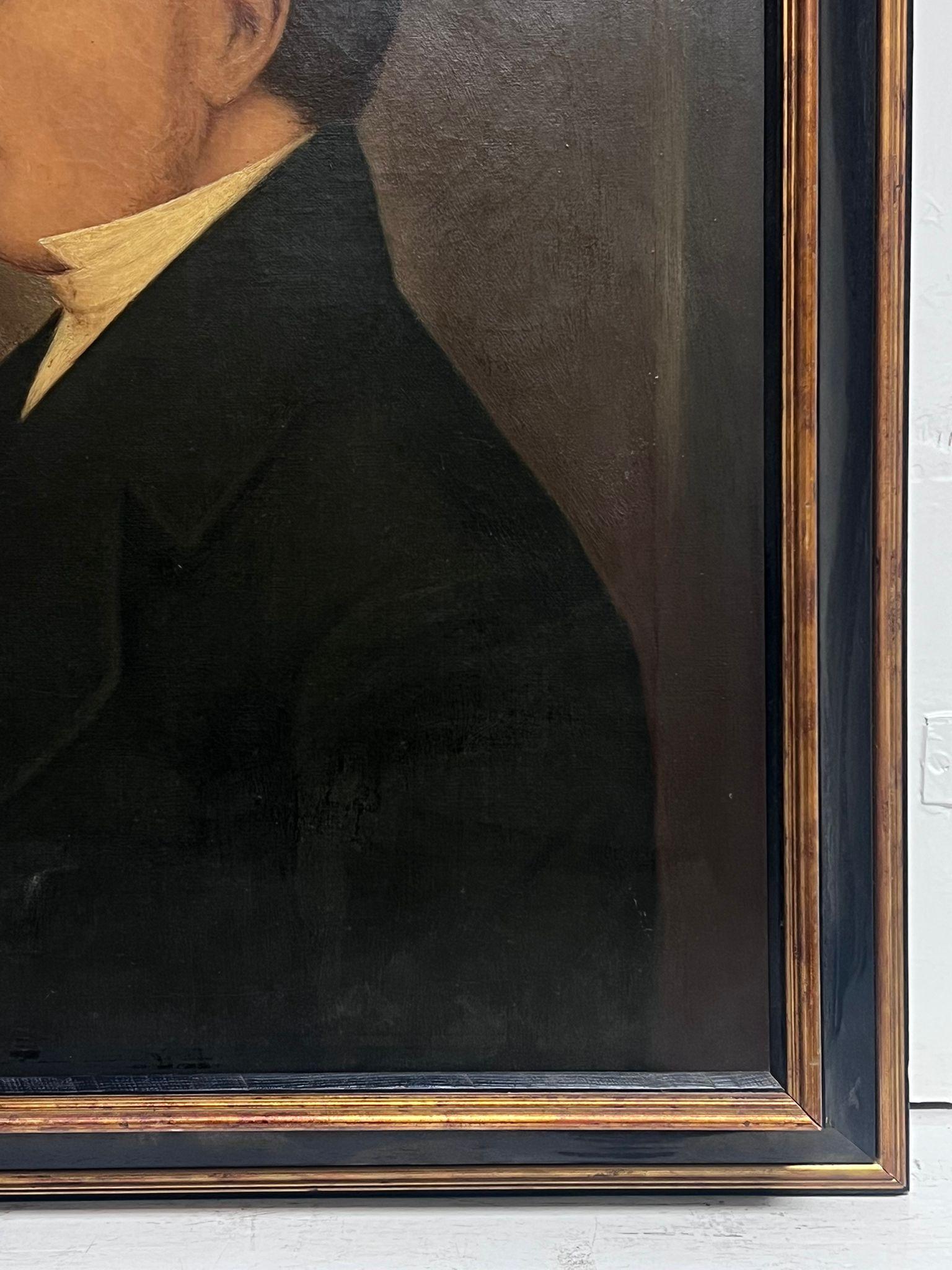 Ritratto di gentiluomo di profilo, pittura a olio del XIX secolo, inglese, vittoriano 2