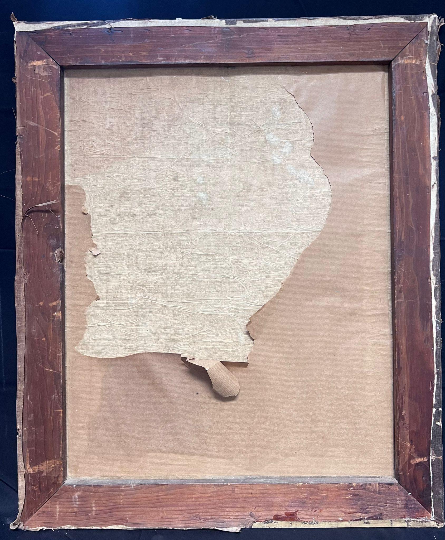 Mid 19th Century English Oil Painting Portrait of a Lady in Lace Bonnet For Sale 2