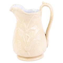 Victorian English Relief Molded Corn Pitcher Jug Mid 19th Century 