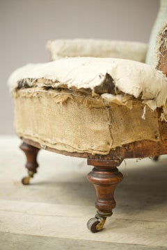Fauteuil anglais victorien à dossier enroulé