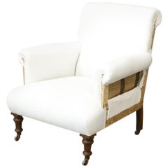 Victorian English scroll back armchair