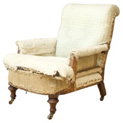 Victorian English Scroll Back Armchair