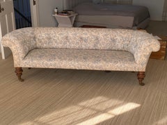 Victorian English Sofa with Floral Upholstery, Late 19th Century