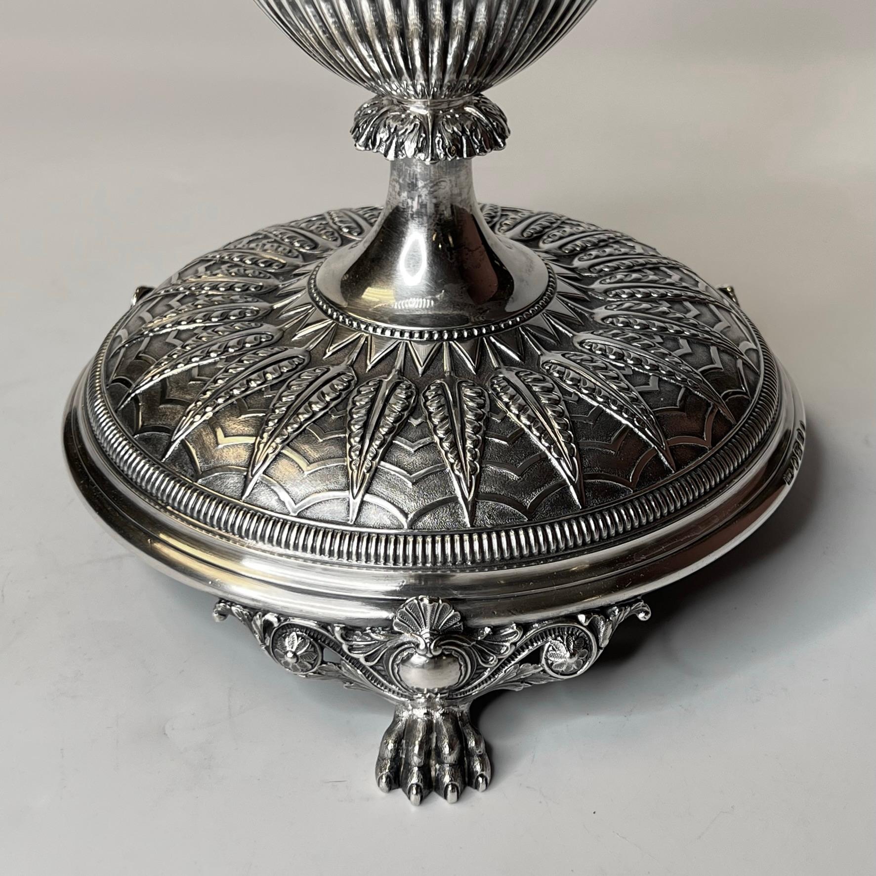 Victorian English Sterling Epergne Centerpiece by Manoah Rhodes & Sons c 1890 For Sale 8