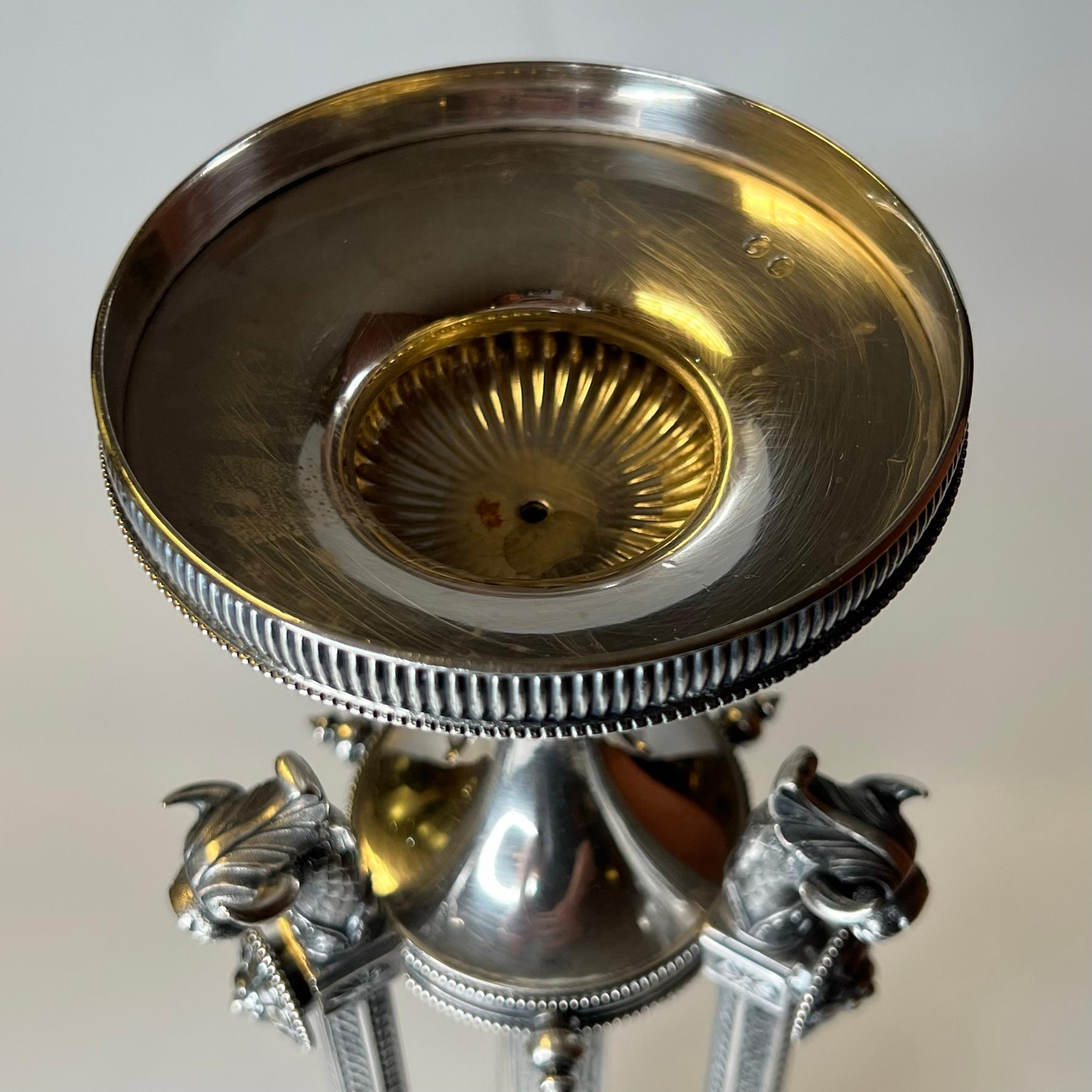 Victorian English Sterling Epergne Centerpiece by Manoah Rhodes & Sons c 1890 For Sale 11