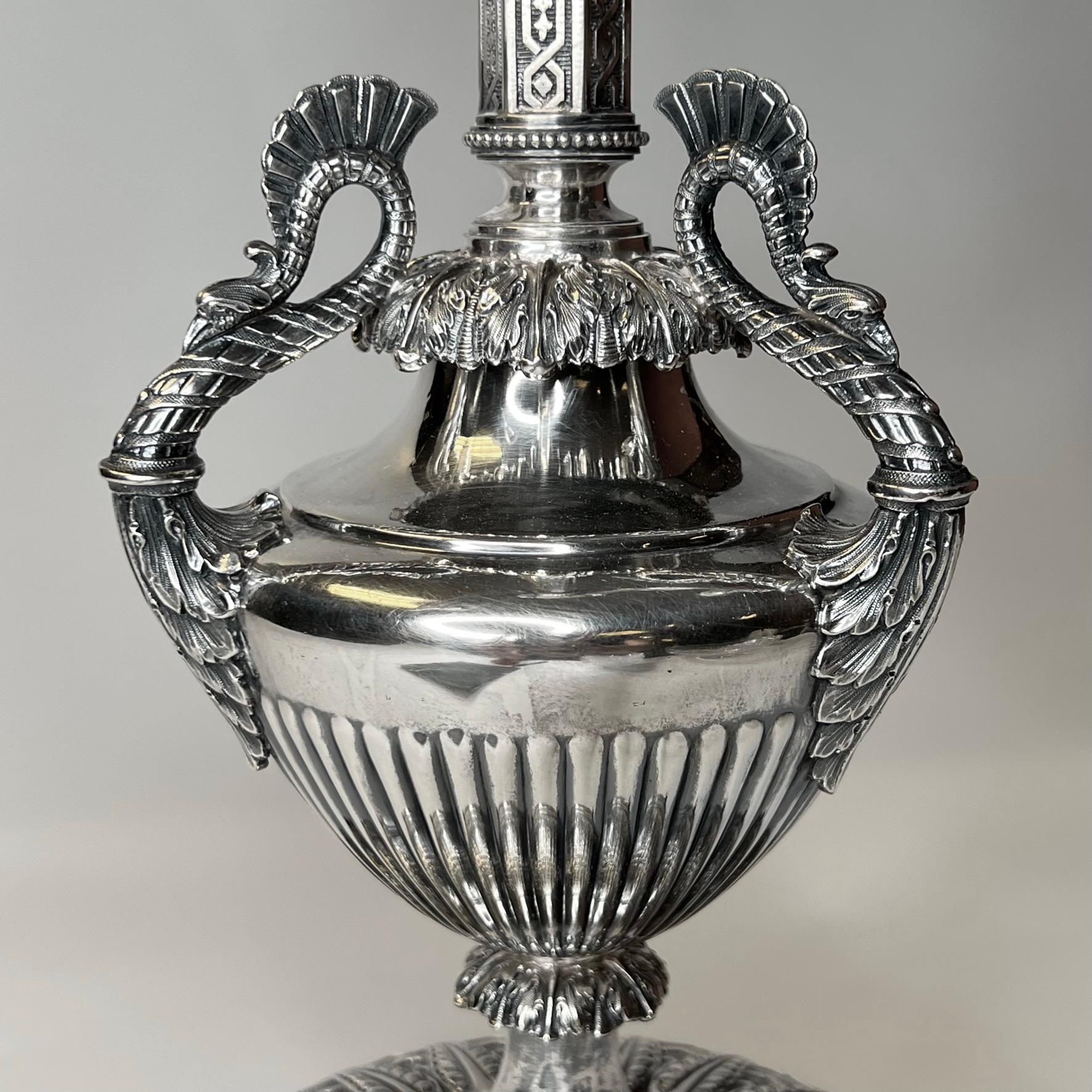 Victorian English Sterling Epergne Centerpiece by Manoah Rhodes & Sons c 1890 For Sale 1