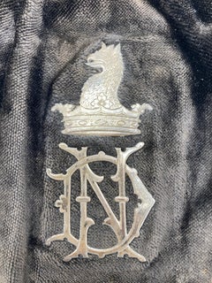 Victorian English Sterling Silver and Brown Velvet Evening Purse