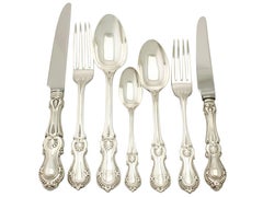 Antique Victorian English Sterling Silver Canteen of Cutlery for Eight Persons