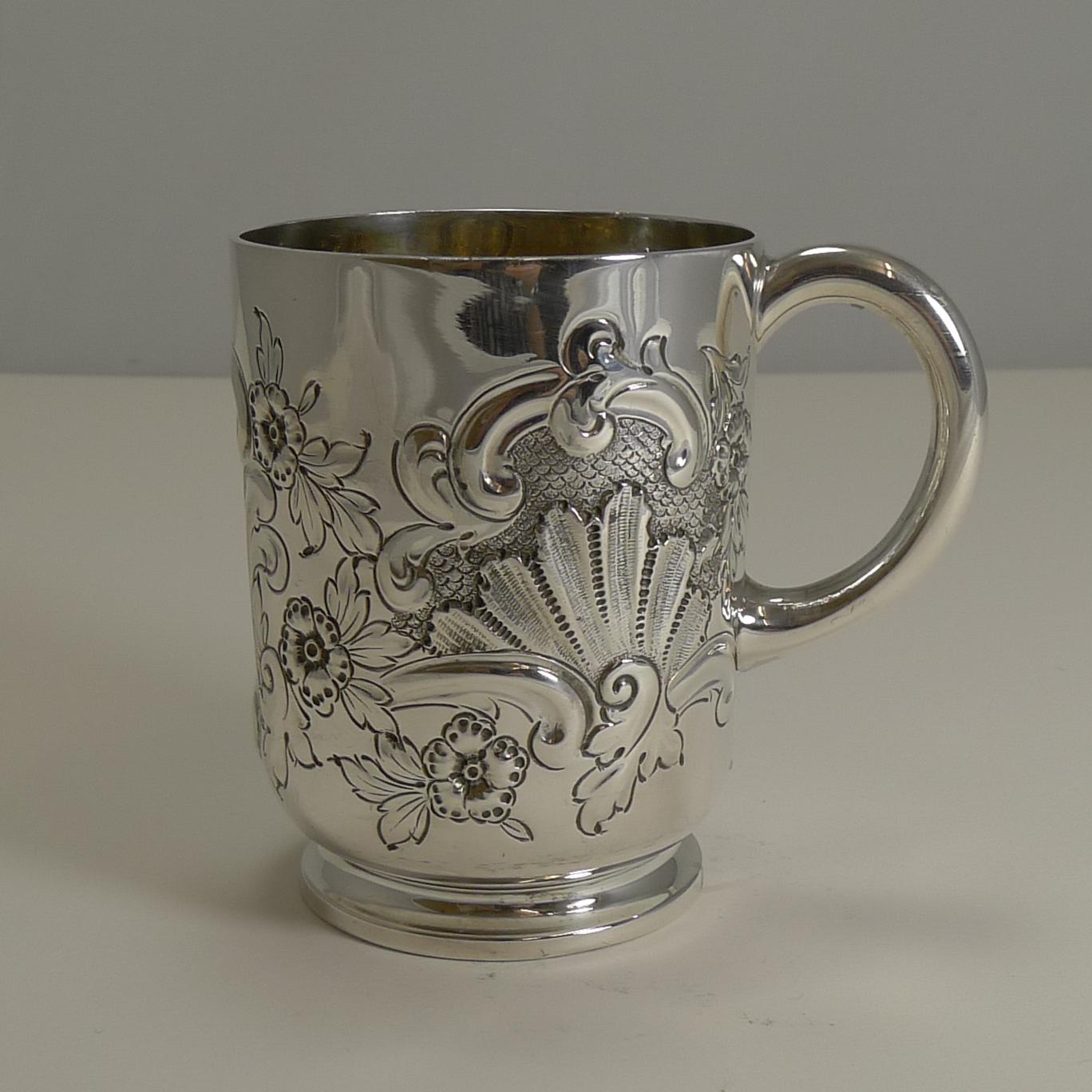 Victorian English Sterling Silver Christening / Child's Mug, 1896 In Good Condition In Bath, GB