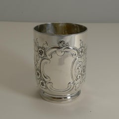 Victorian English Sterling Silver Christening / Child's Mug, 1896