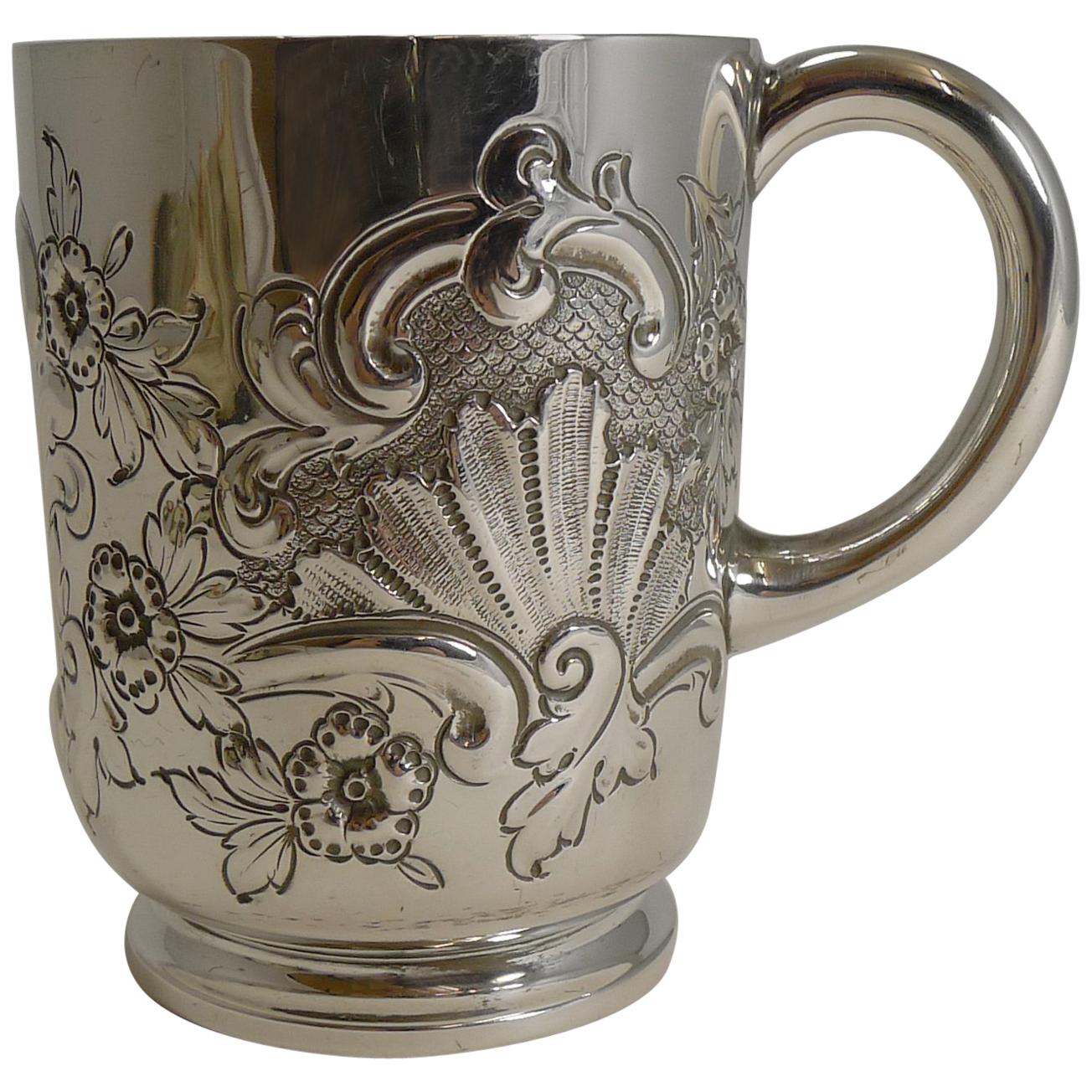 Victorian English Sterling Silver Christening / Child's Mug, 1896