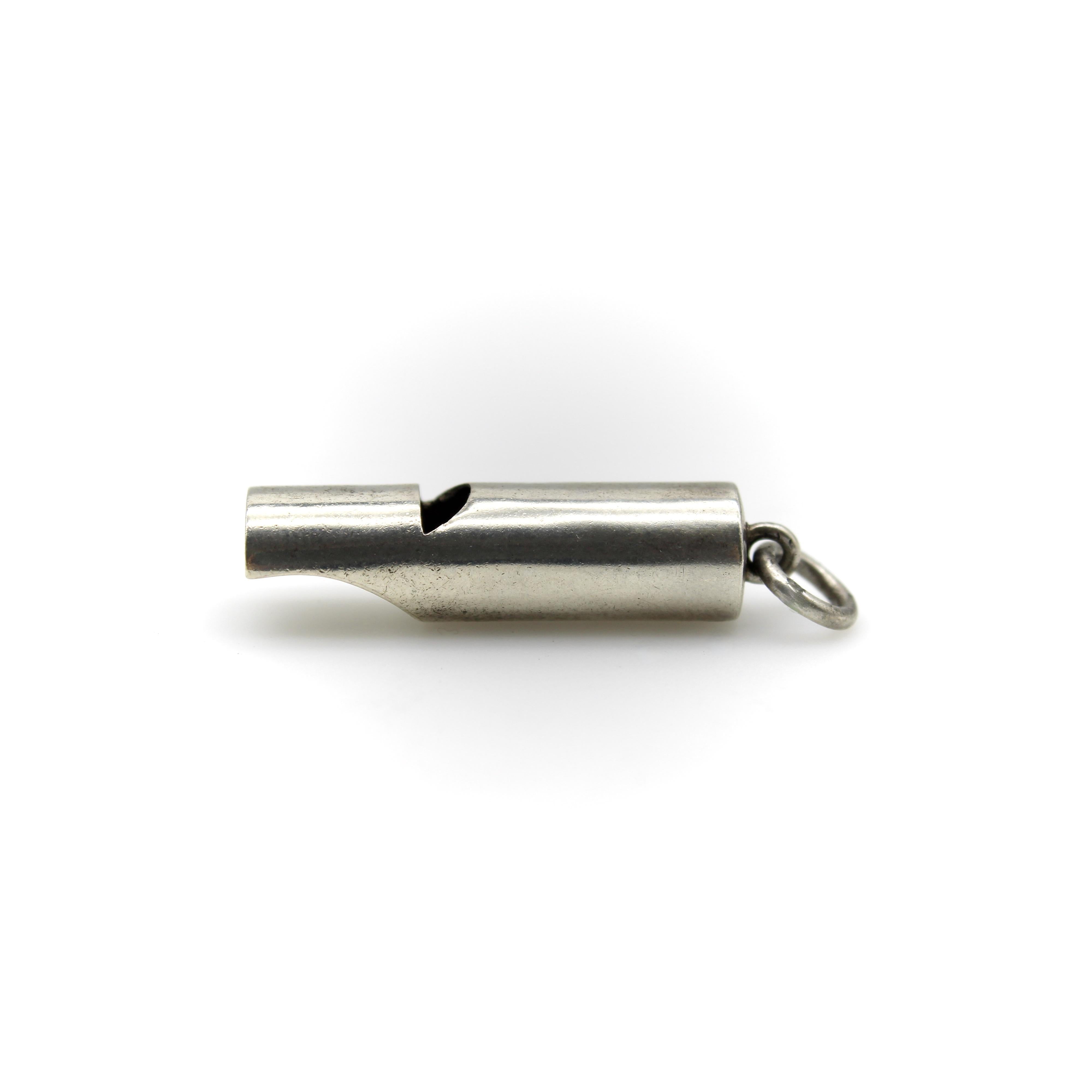 Victorian English Sterling Silver Cylindrical Whistle For Sale 1