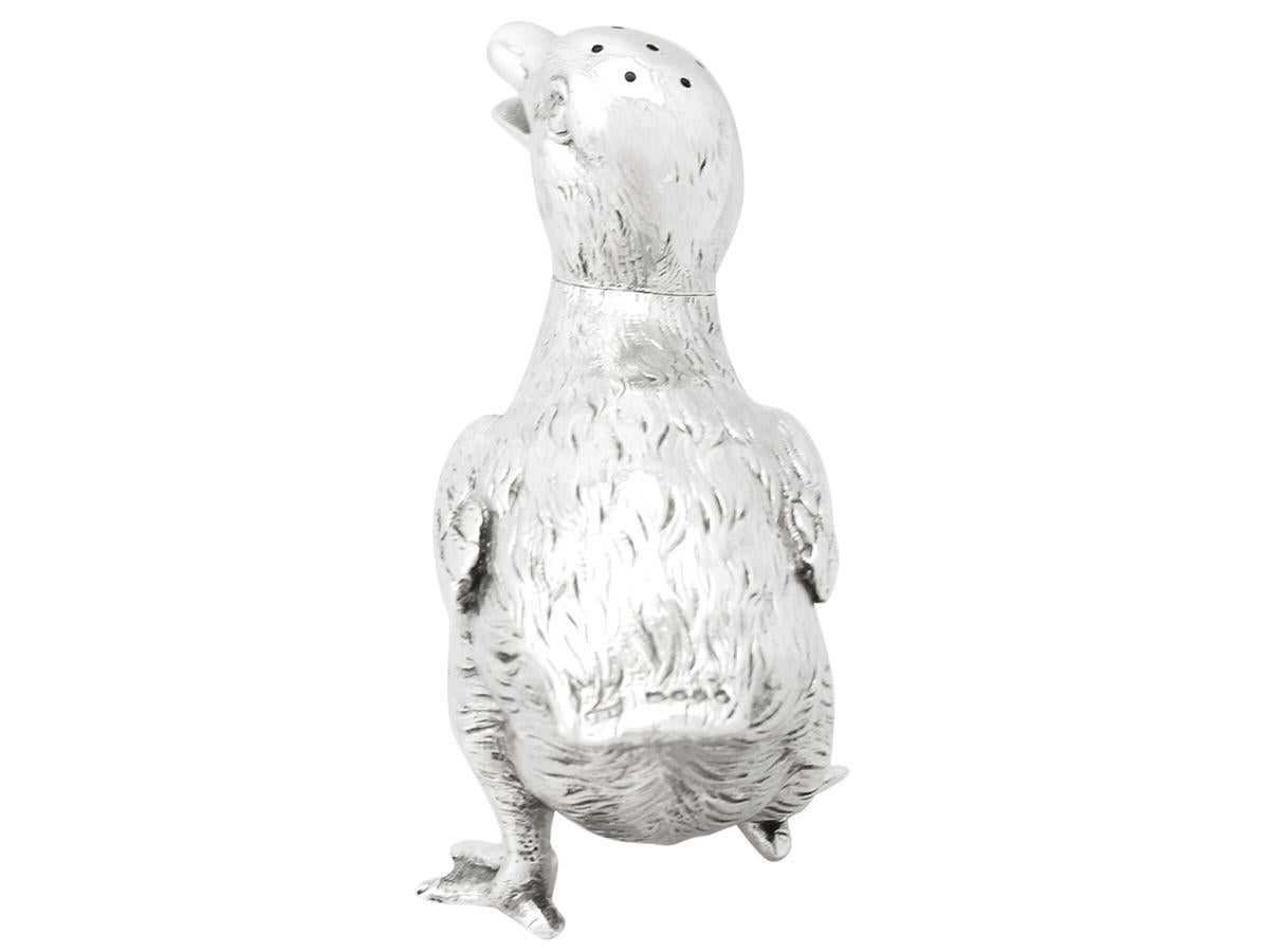 Victorian English Sterling Silver Duckling Pepperette 1