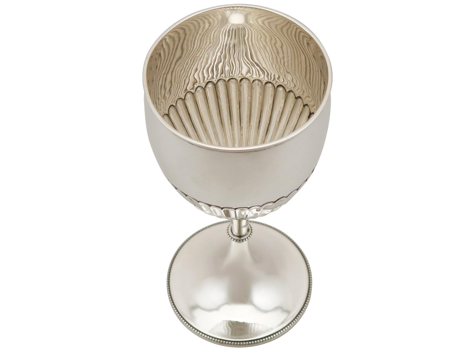 Late 19th Century Victorian English Sterling Silver Goblet by Richards & Brown