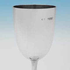 Victorian English Sterling Silver Goblet, London, 1885
