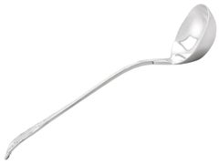 Victorian English Sterling Silver Hourglass Pattern Soup Ladle