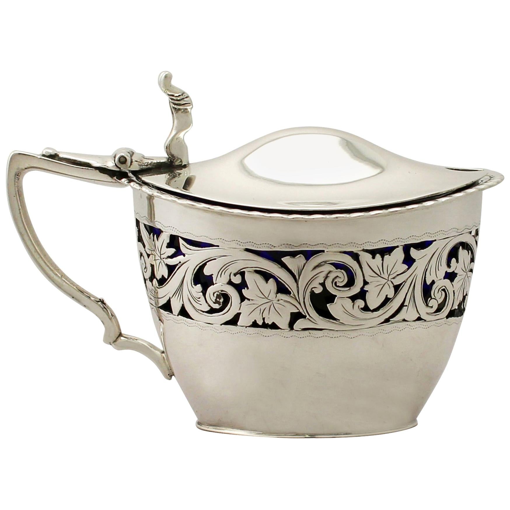 Victorian English Sterling Silver Mustard Pot For Sale at 1stDibs
