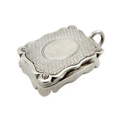 Victorian English Sterling Silver Pendant with Oval Cartouche
